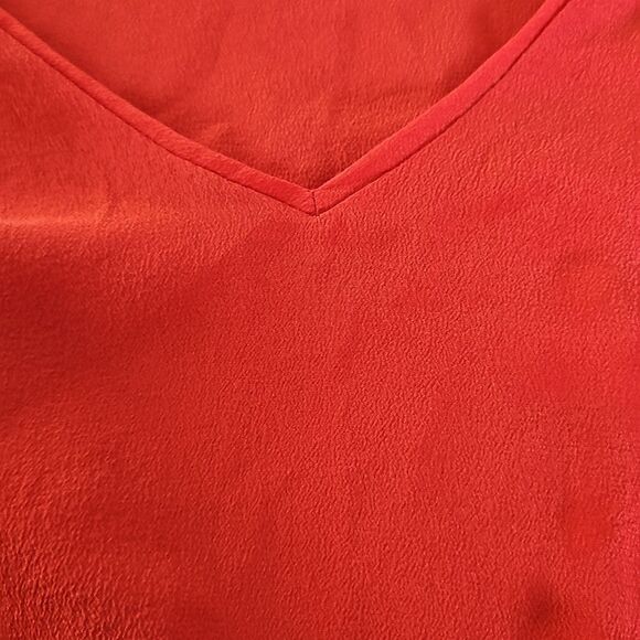 Joe Fresh Ladies Silk Blouse Elastic Waist With Peplum Hem Small Red - Picture 11 of 16